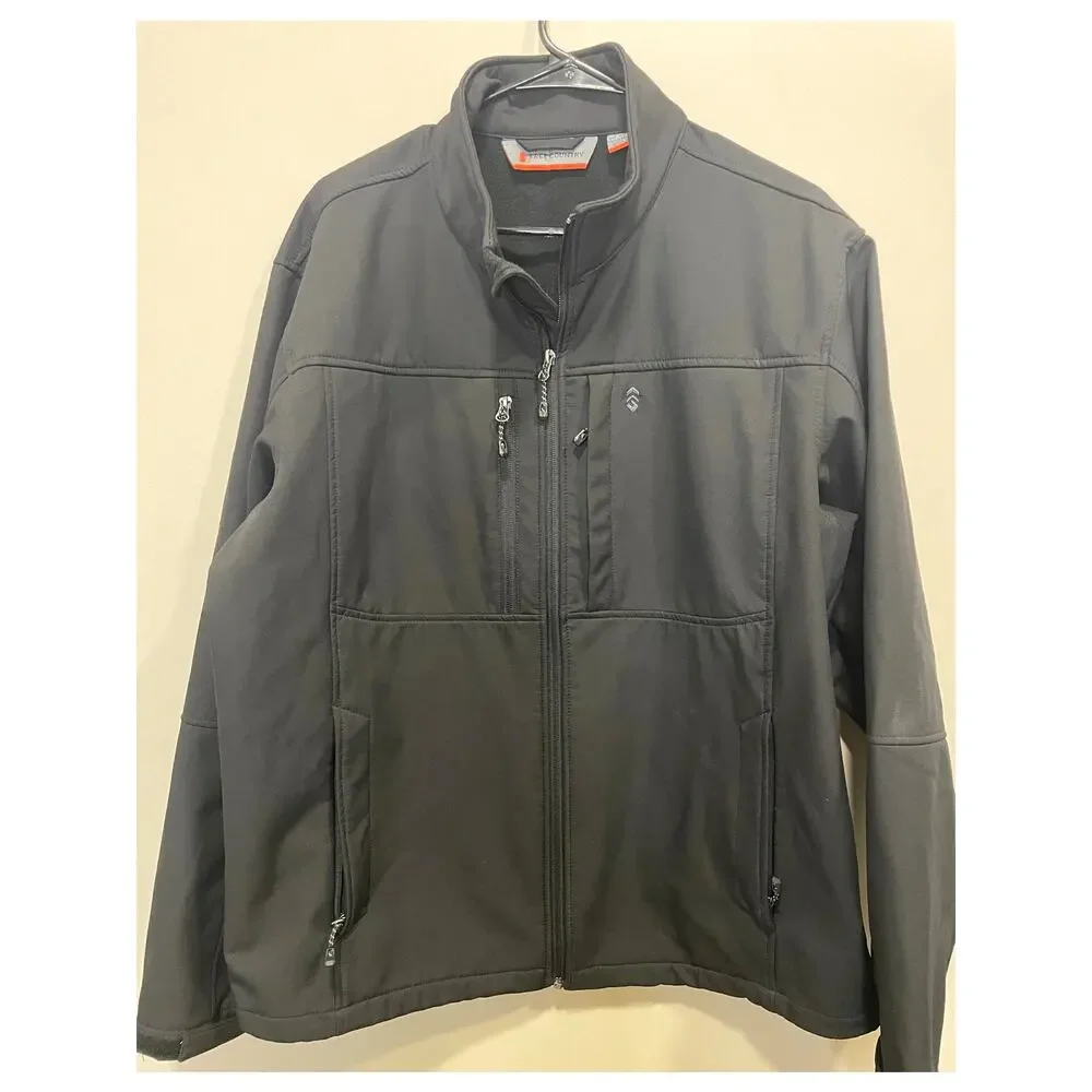 Free Country Men's Ultimate Super Softshell Black Jacket Size Large Outdoors